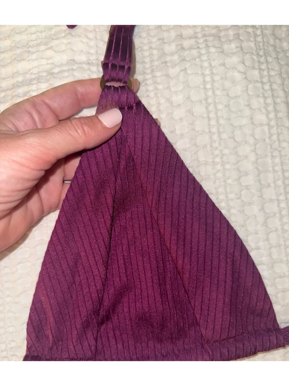 Monday Swimwear ribbed Morocco bikini top in eggplant purple BNWT new VVV XXL